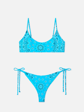 Judy Marielle hellblauer Bandana-Bralette-Bikini 