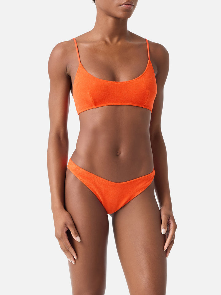 Bikini Judy Naomi bralette in tessuto effetto spugna arancione