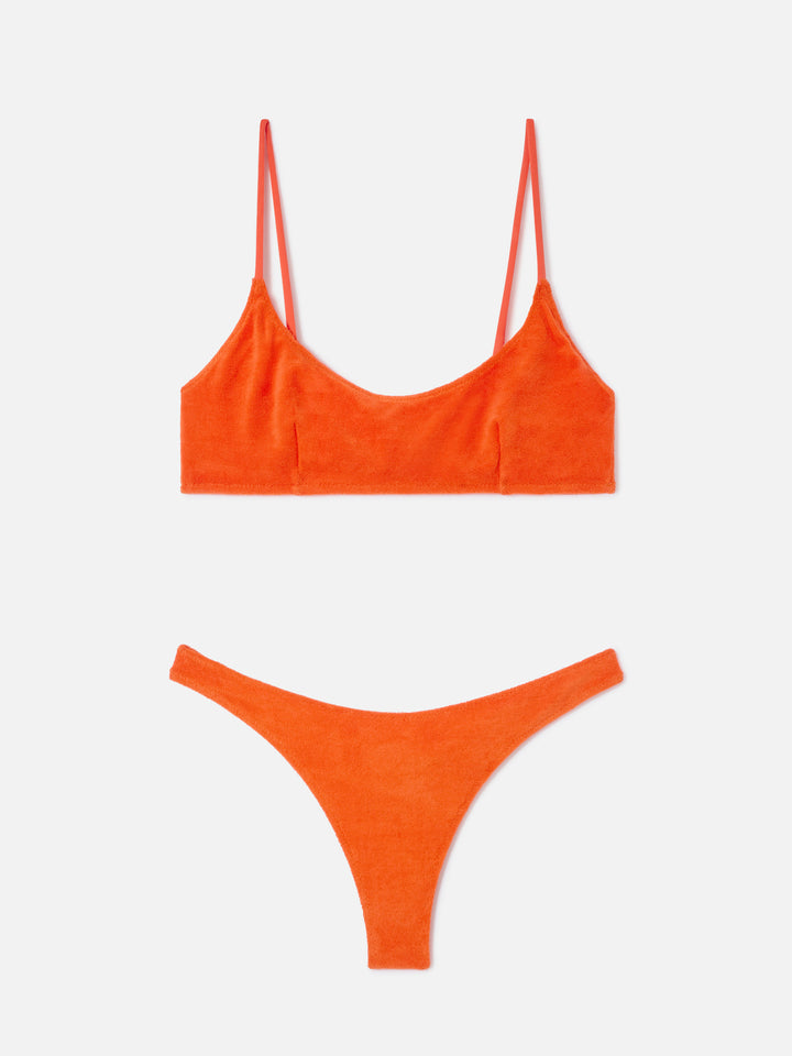 Bikini Judy Naomi bralette in tessuto effetto spugna arancione