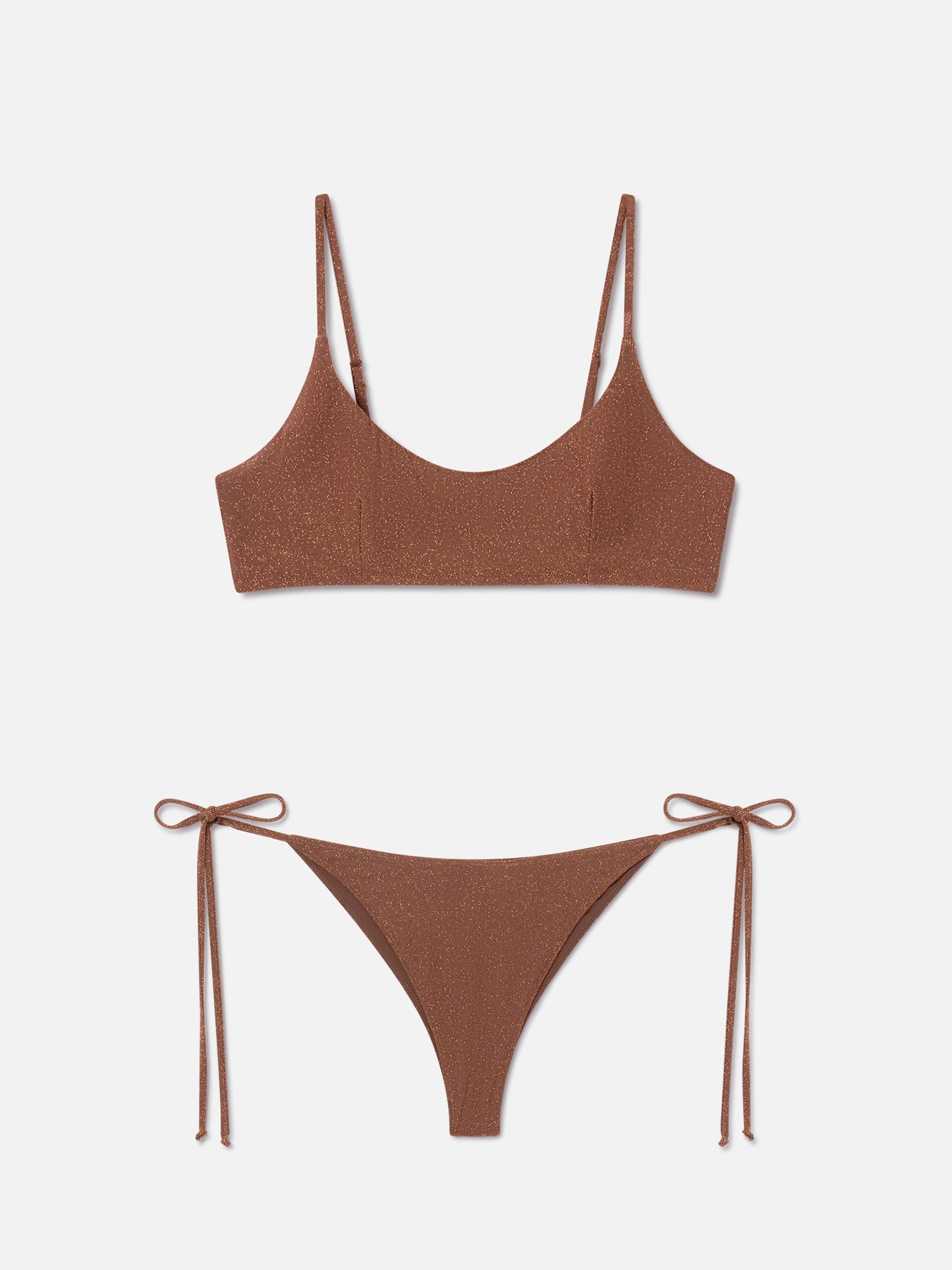 Bikini de bralette Judy Marielle marrón en lurex 