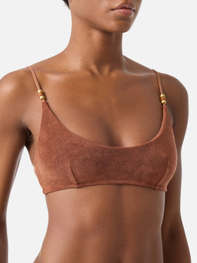 Bikini bralette Judy Virgo de rizo marrón 