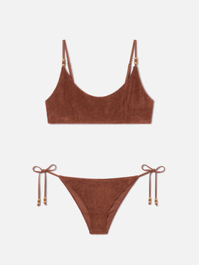 Bikini bralette Judy Virgo de rizo marrón 