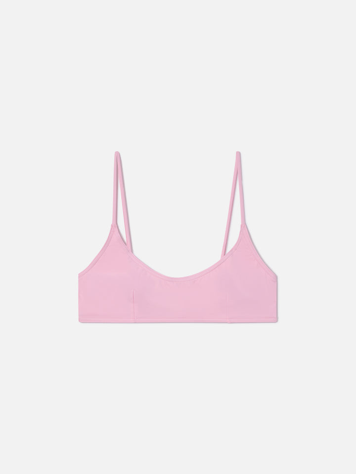 Haut de bikini brassière Judy en rose pastel uni 