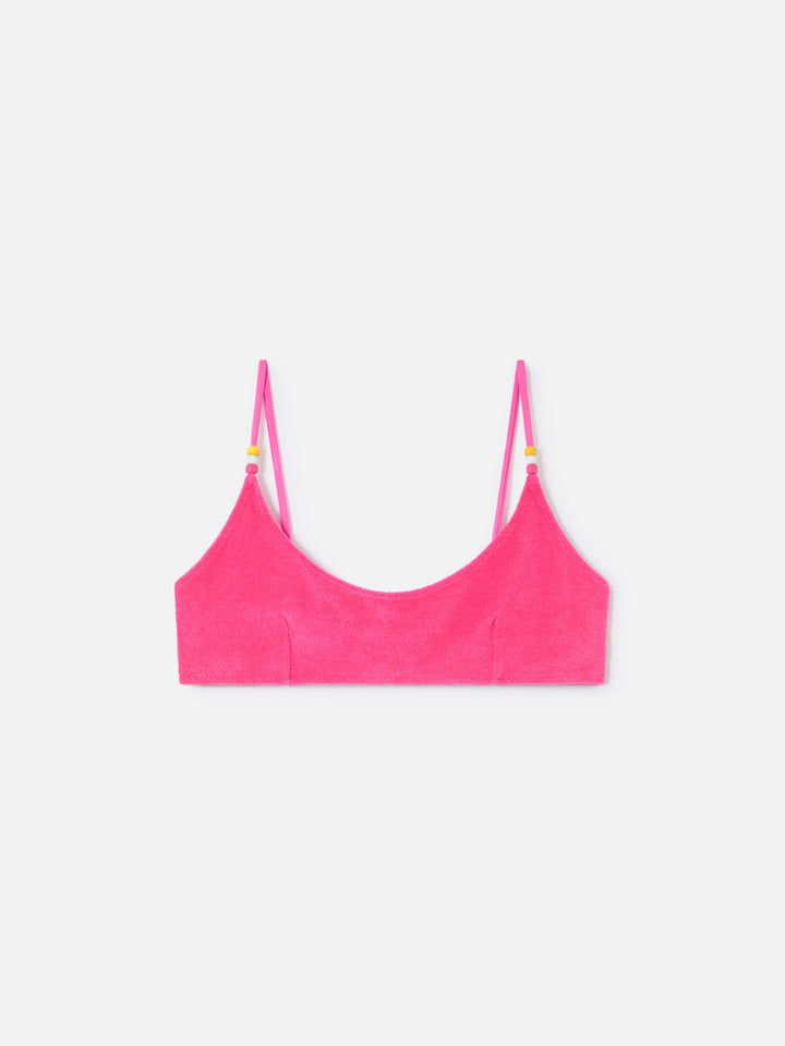 Haut de bikini bralette Judy en éponge fuchsia 