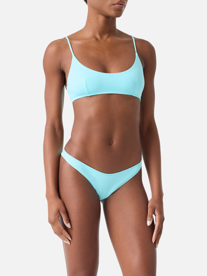 Bikini Judy Naomi bralette verde acqua tinta unita