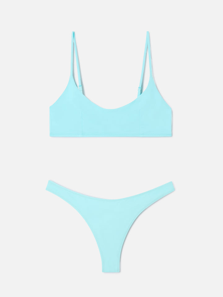 Bikini Judy Naomi bralette verde acqua tinta unita