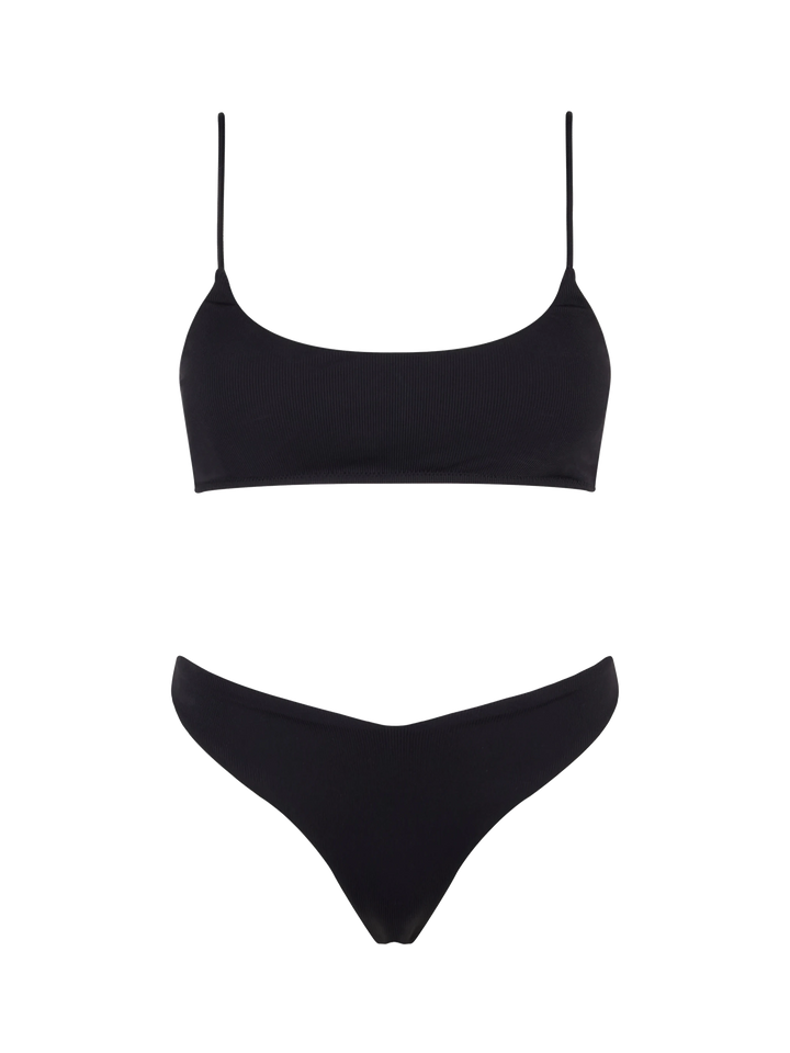 Woman black ribbed bralette bikini Judy Naomi - MC2 Saint Barth