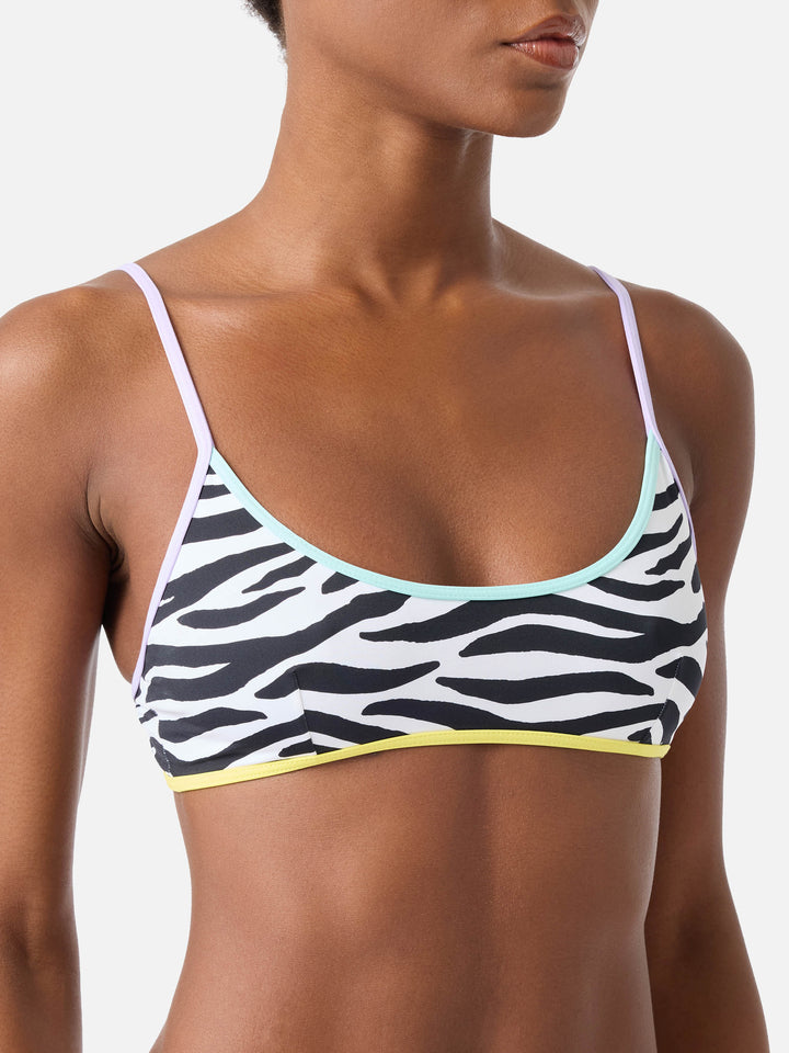 Haut de bikini brassière Judy String à imprimé zèbre 