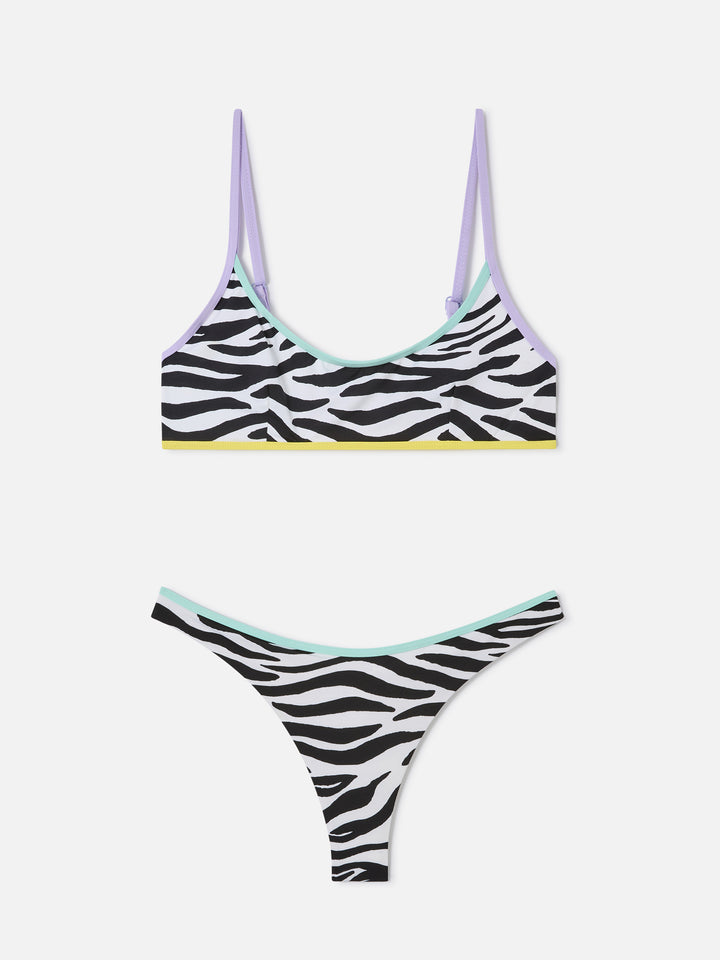Bikini Judy Naomi bralette zebra con piping