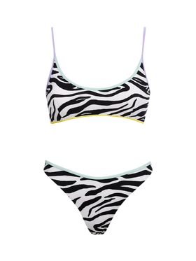 Bikini da donna a bralette zebrato Judy Naomi con bordino