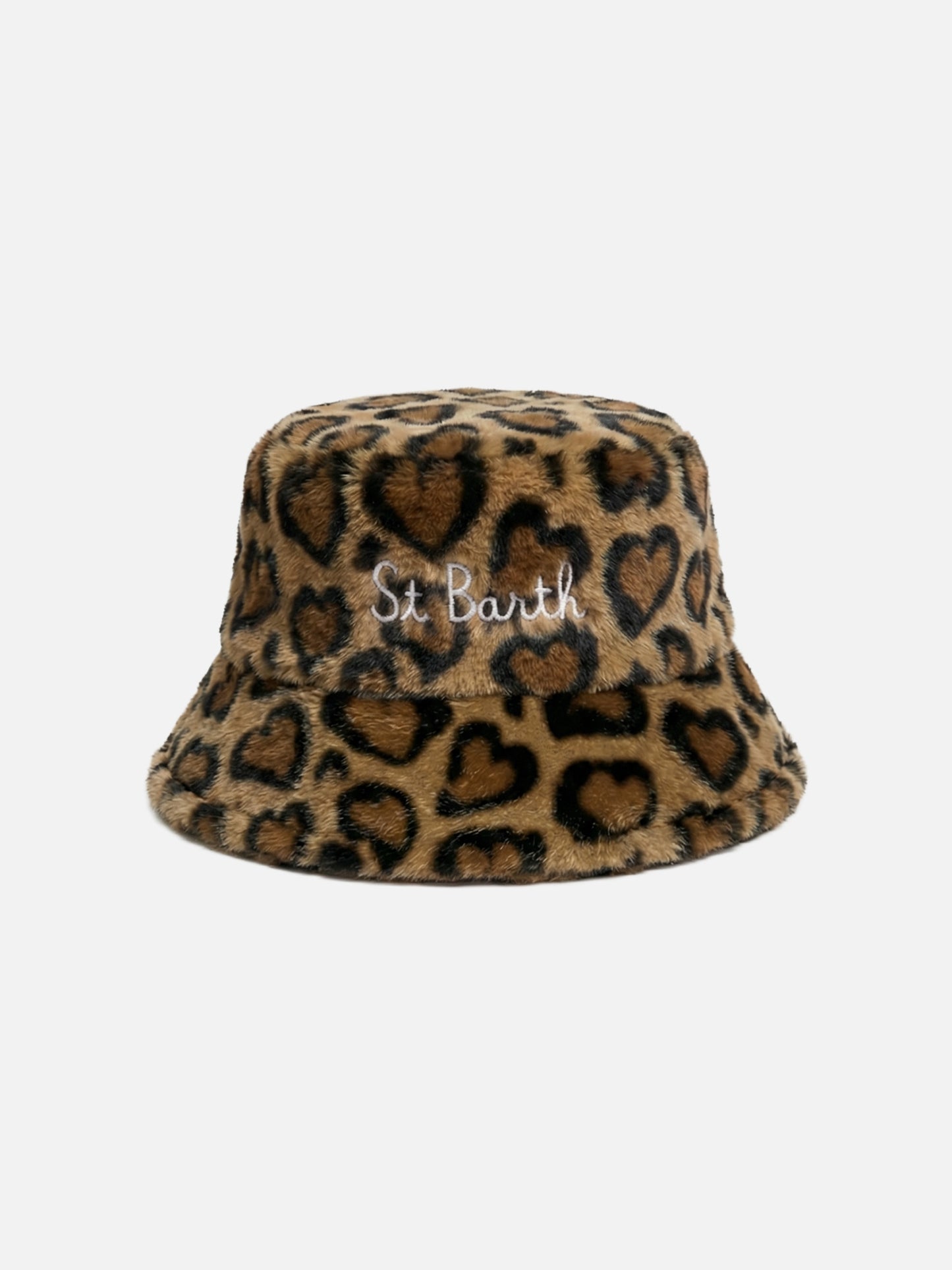 Bucket Hat aus Kunstfell mit Animal-Print 
