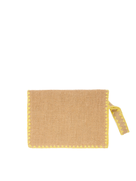 Jute Envelope pouch with trim - MC2 Saint Barth