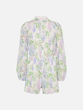Julian Sangallo lace cotton playsuit with floral print - MC2 Saint Barth