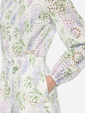 Julian Sangallo lace cotton playsuit with floral print - MC2 Saint Barth