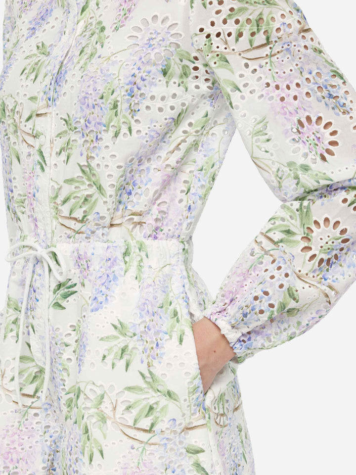 Julian Sangallo lace cotton playsuit with floral print - MC2 Saint Barth