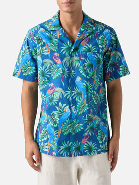 Kalea cotton shirt with tropical print