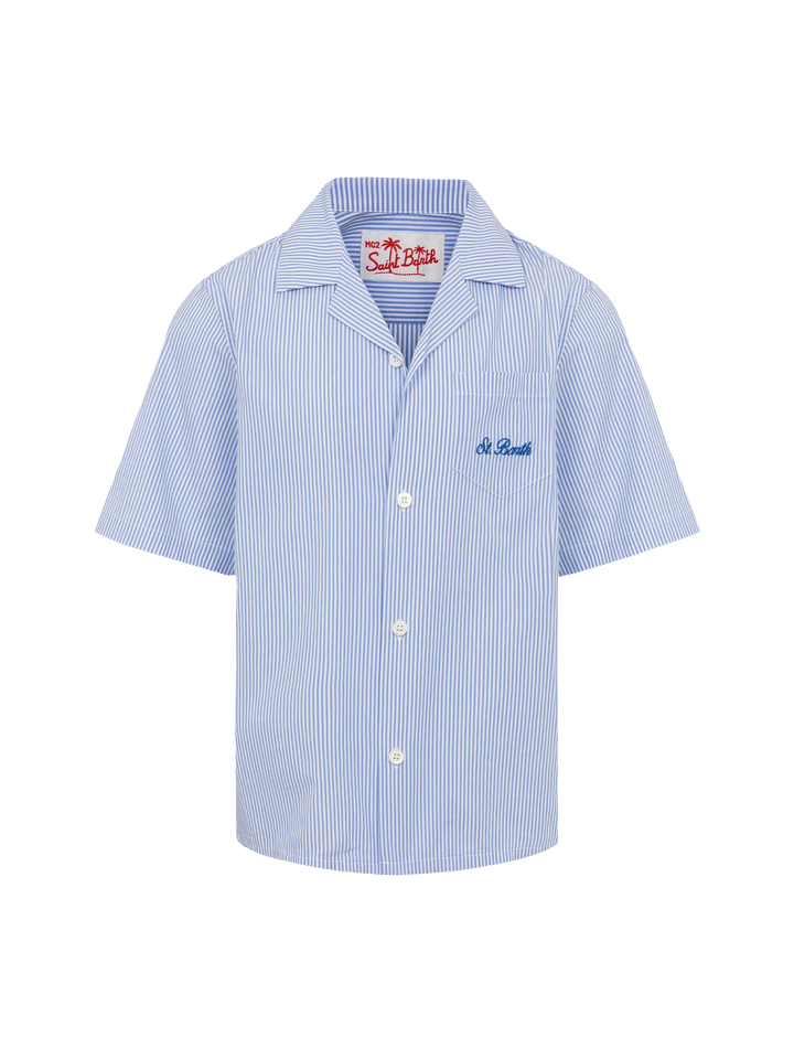 Kalea cotton shirt with Too Cool for School embroidery - MC2 Saint Barth
