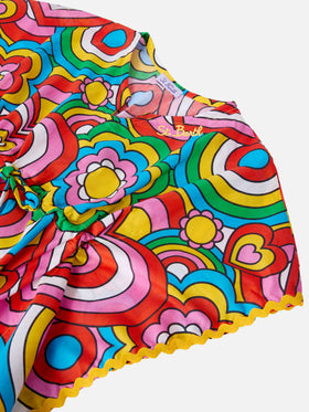 Poncho Kate con stampa multicolore