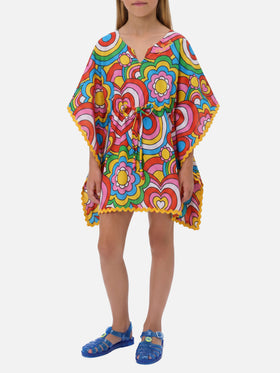 Kate poncho with crazy shapes print