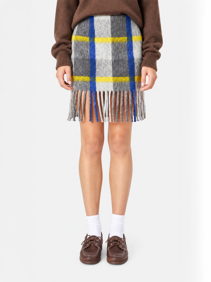 Jupe Katrine avec franges et motif tartan 
