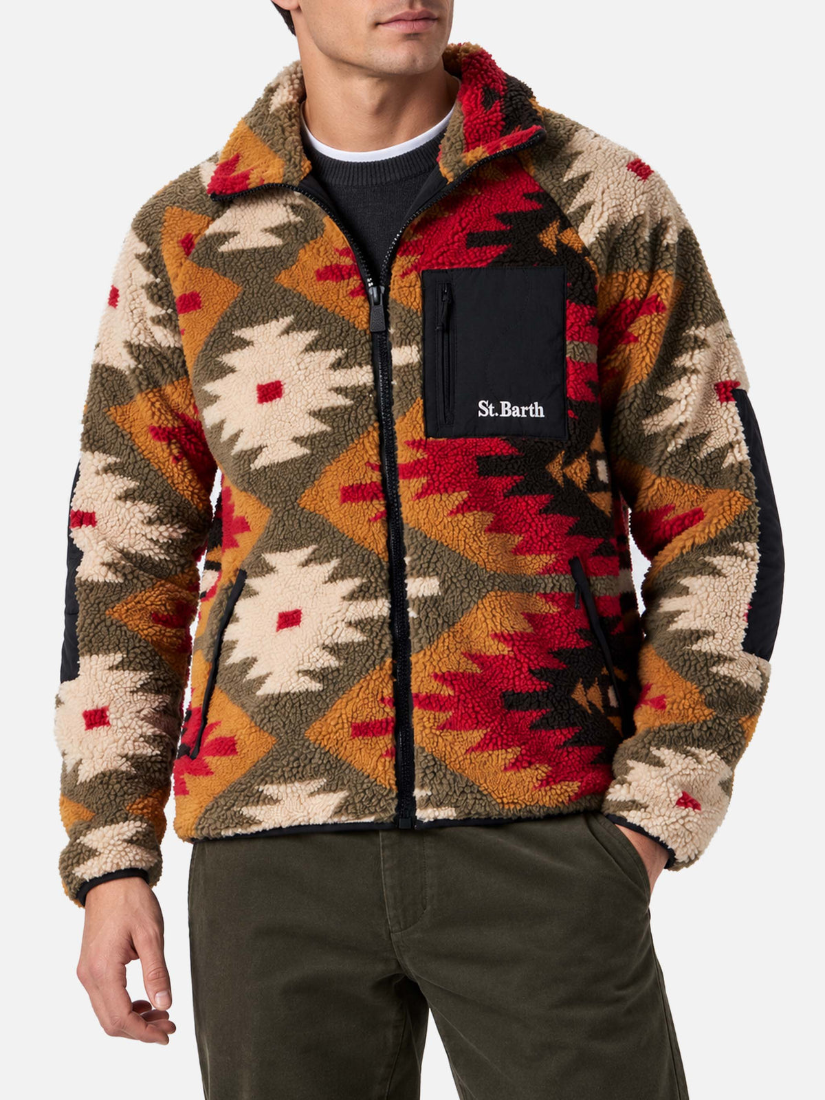 Giacca Keystone in sherpa con motivo navajo