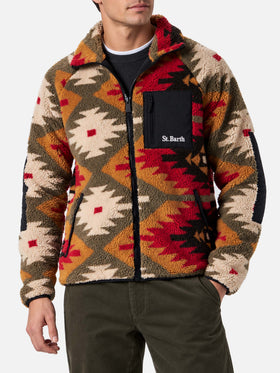 Giacca Keystone in sherpa con motivo navajo