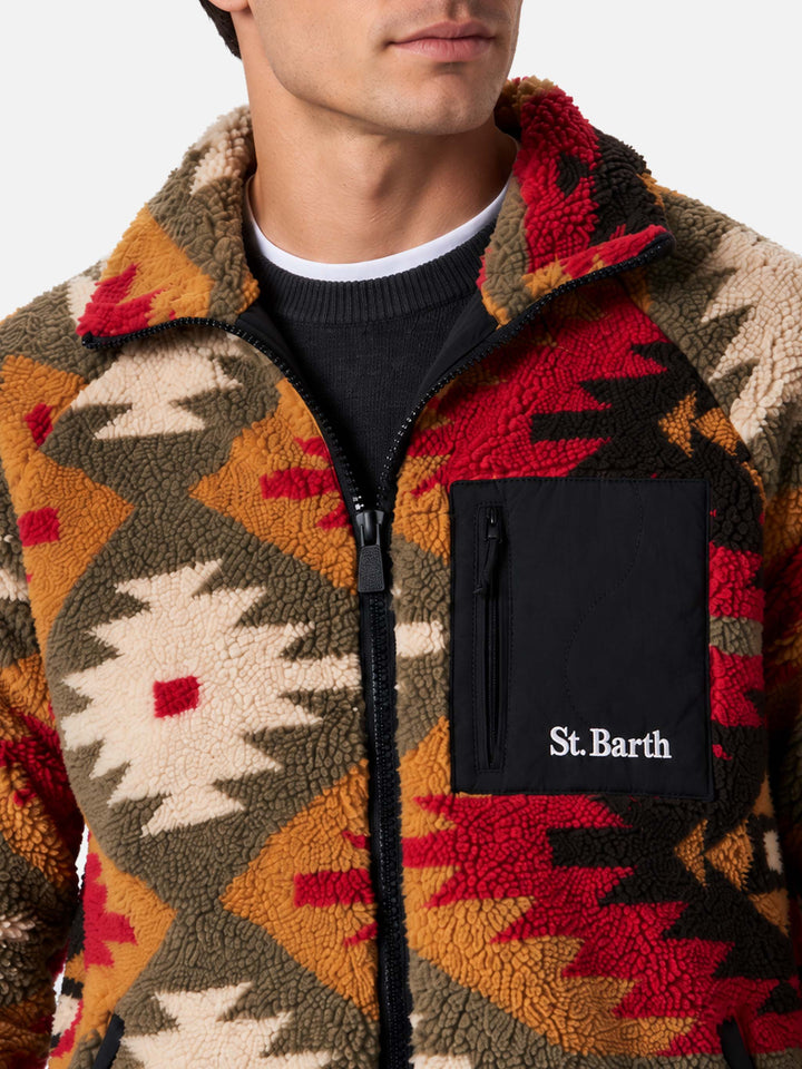 Chaqueta Keystone de sherpa con estampado multicolor 
