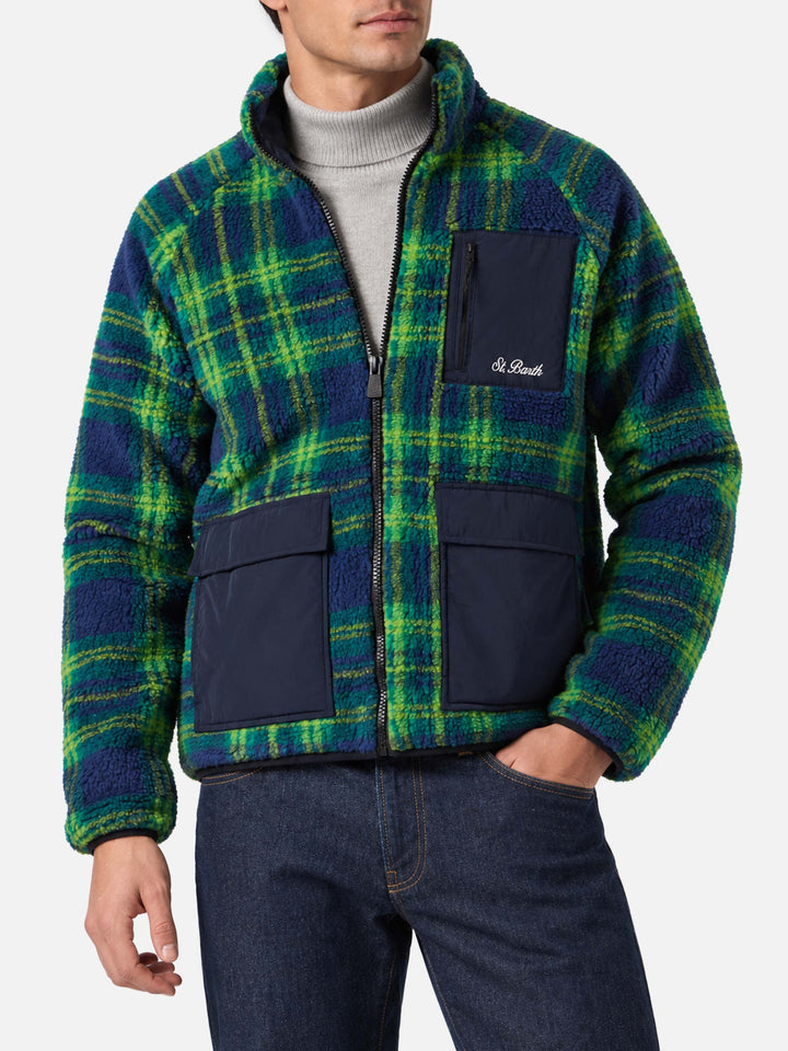 Chaqueta sherpa Keystone con estampado tartán 