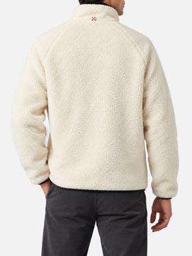 Veste Keystone blanche en sherpa avec poches plaquées pied-de-poule 
