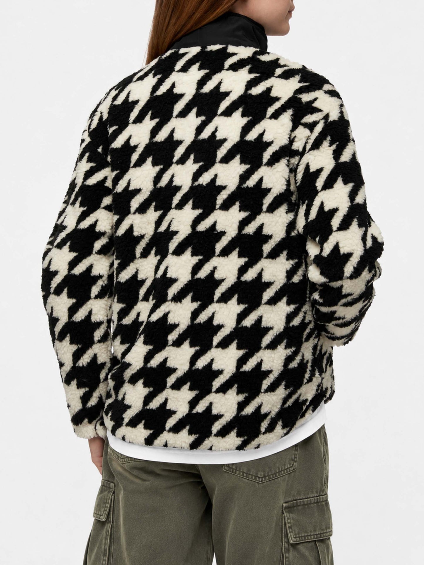 Teddy-Fleece-Jacke Keystone mit Pied-de-Poule-Print 