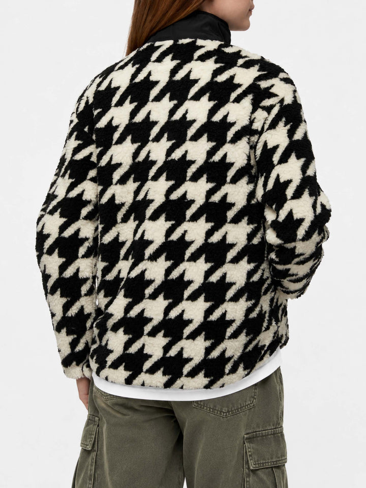 Teddy-fleece jacket Keystone with pied de poule print
