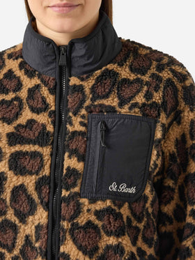 Teddyfleecejacke Keystone mit Leopardenprint