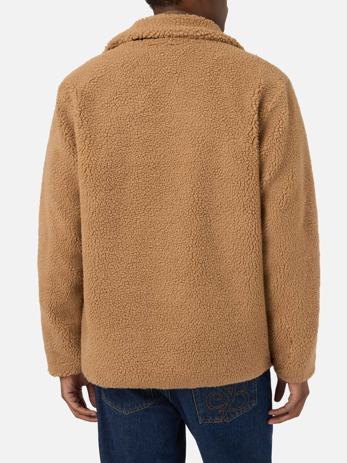 Beige Keystone teddy jacket with zip closure