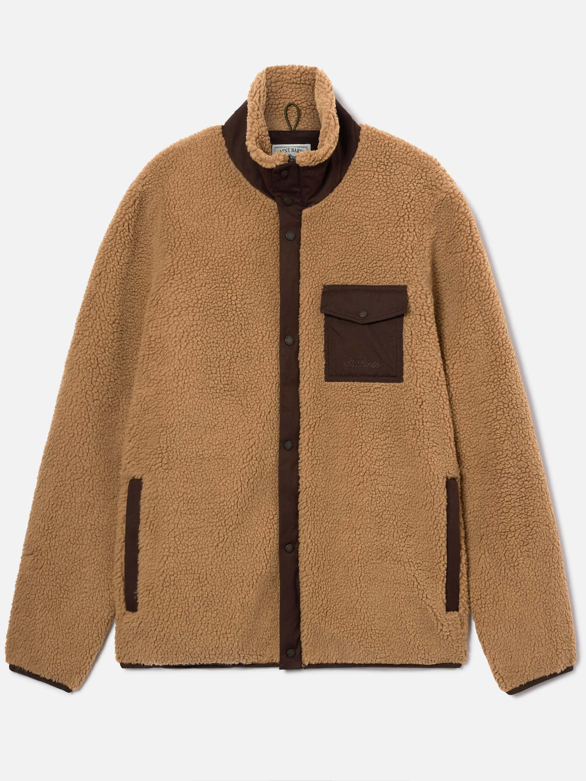 Beige Keystone teddy jacket with zip closure