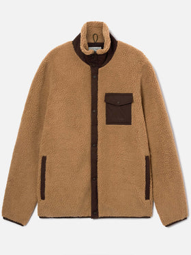 Beige Keystone teddy jacket with zip closure