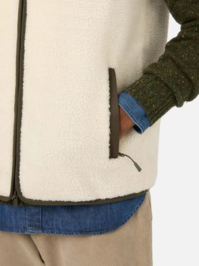 Off white Keystone teddy vest with zip closure