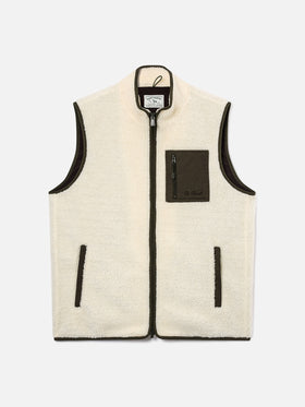Off white Keystone teddy vest with zip closure