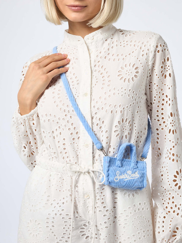Light blue terry embossed Key Holder - MC2 Saint Barth