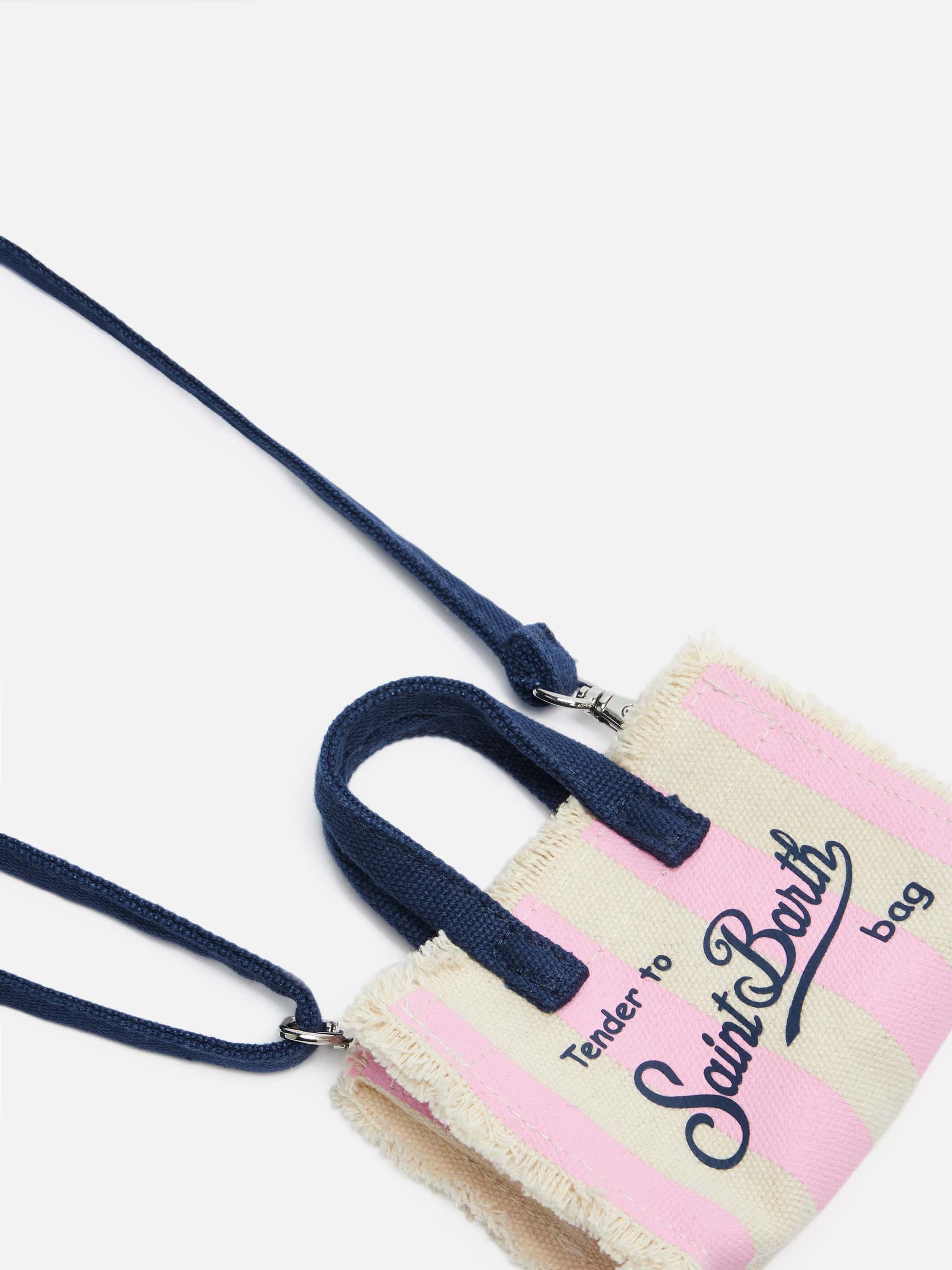 Pink striped cotton canvas Key Holder - MC2 Saint Barth