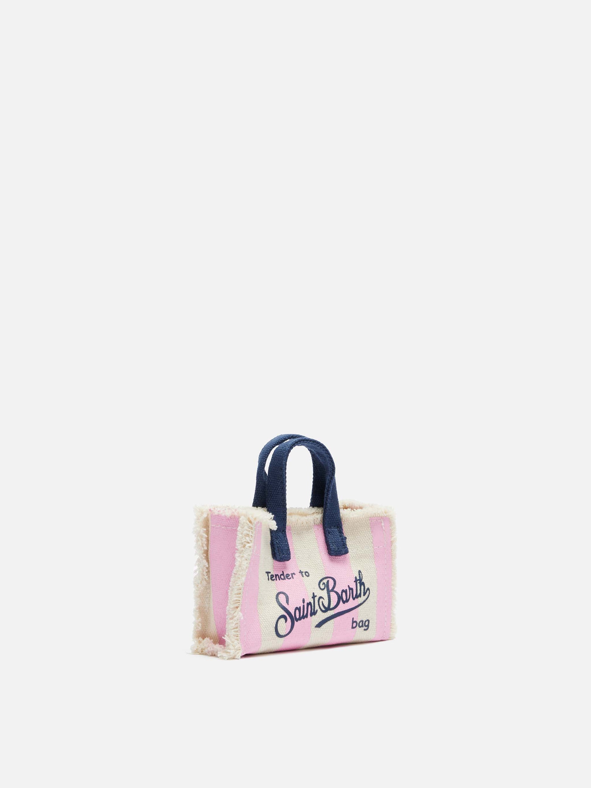 Pink striped cotton canvas Key Holder - MC2 Saint Barth