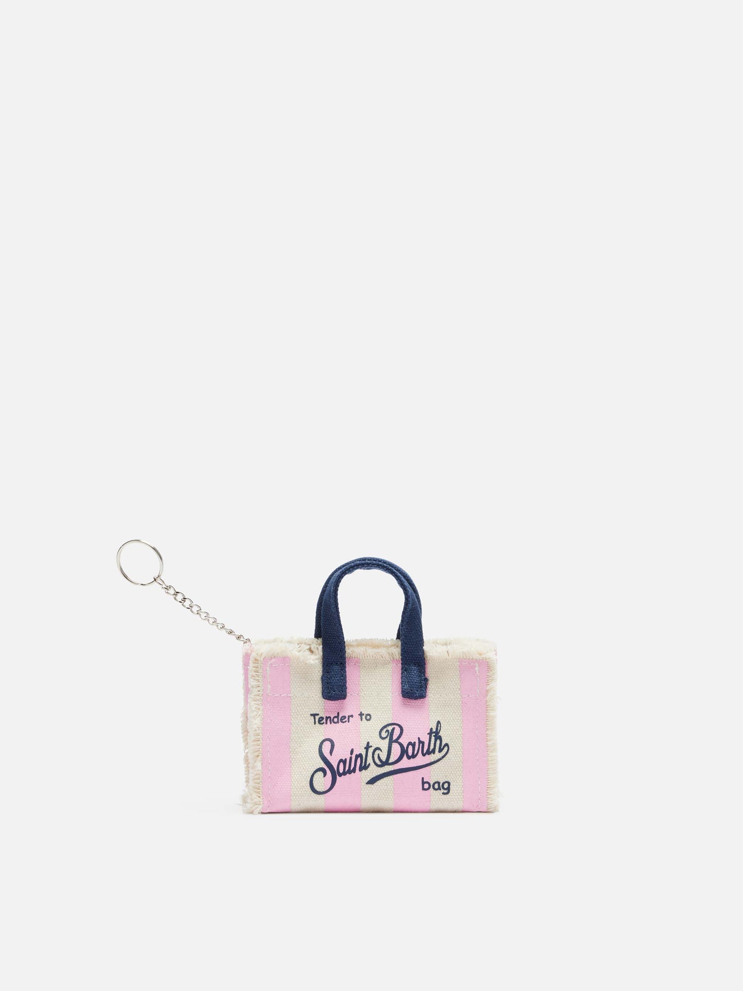 Pink striped cotton canvas Key Holder - MC2 Saint Barth
