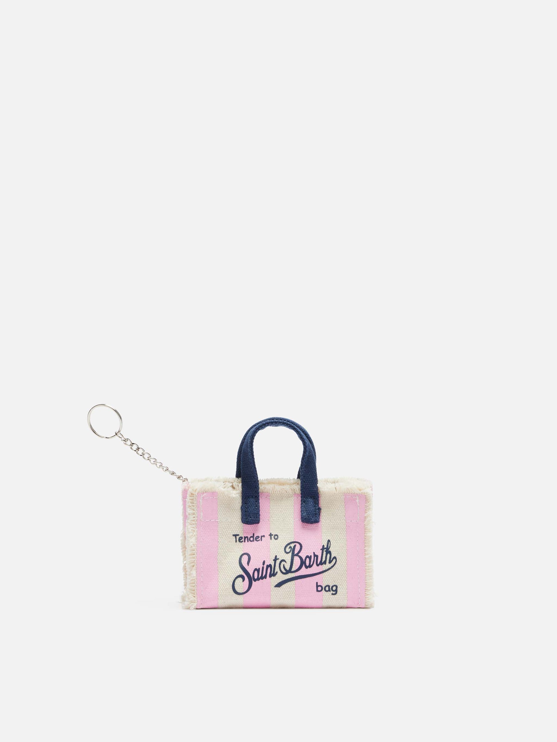 Pink striped cotton canvas Key Holder - MC2 Saint Barth