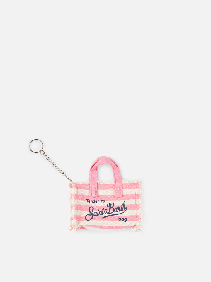 Pink striped cotton canvas Key Holder - MC2 Saint Barth
