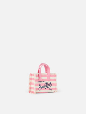 Pink striped cotton canvas Key Holder - MC2 Saint Barth