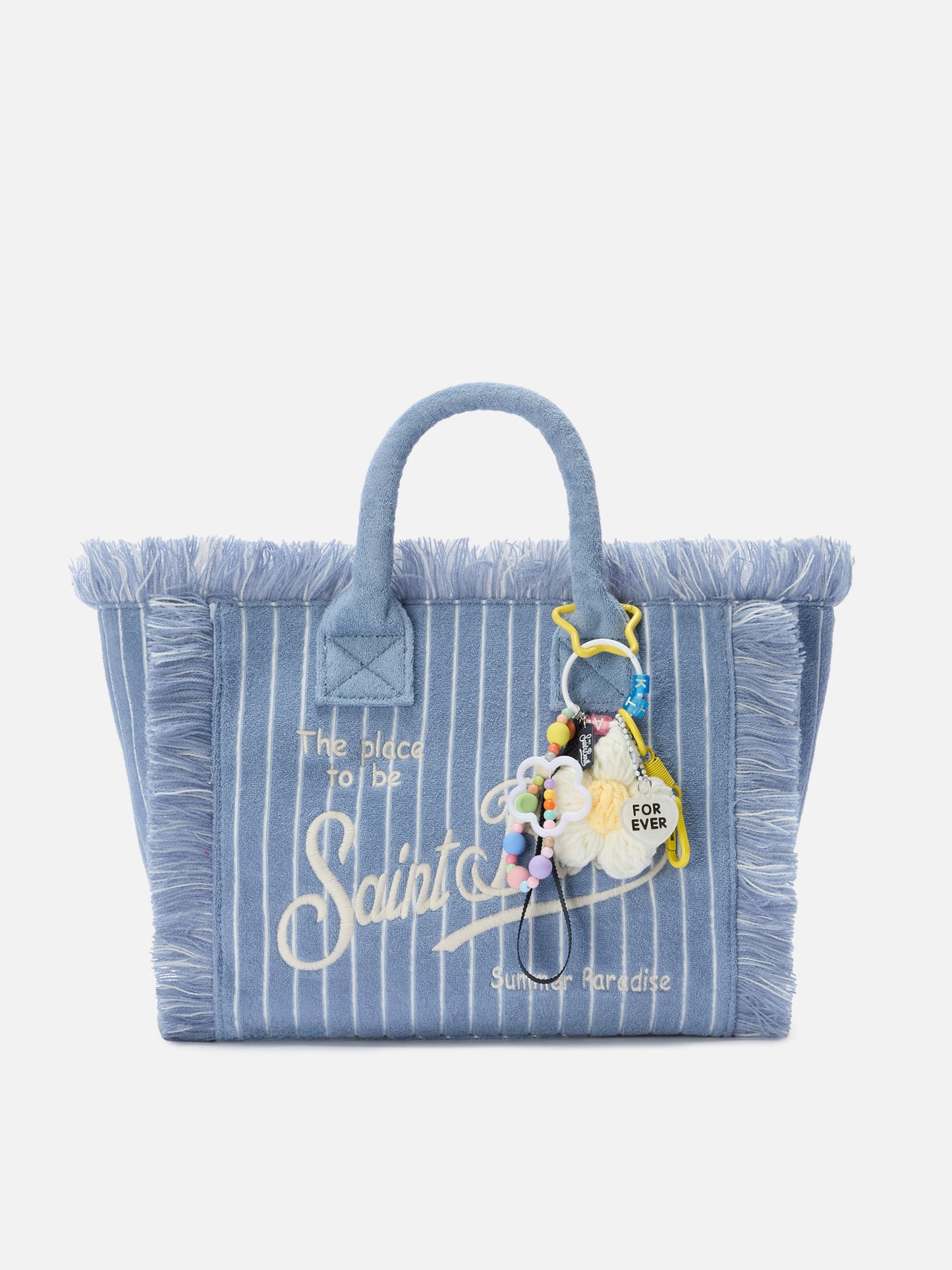 Portachiavi multi-charm con fiore e dettagli decorativi