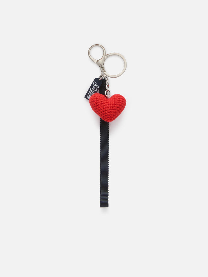 Portachiavi Keyring con charm cuore crochet