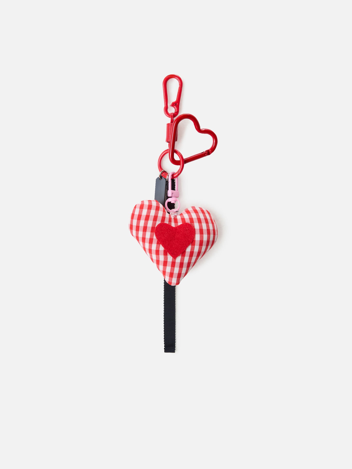 Funny bag Charm with crochet padded heart