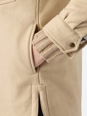 Woman wooly jacket with Saint Barth rhinestones print