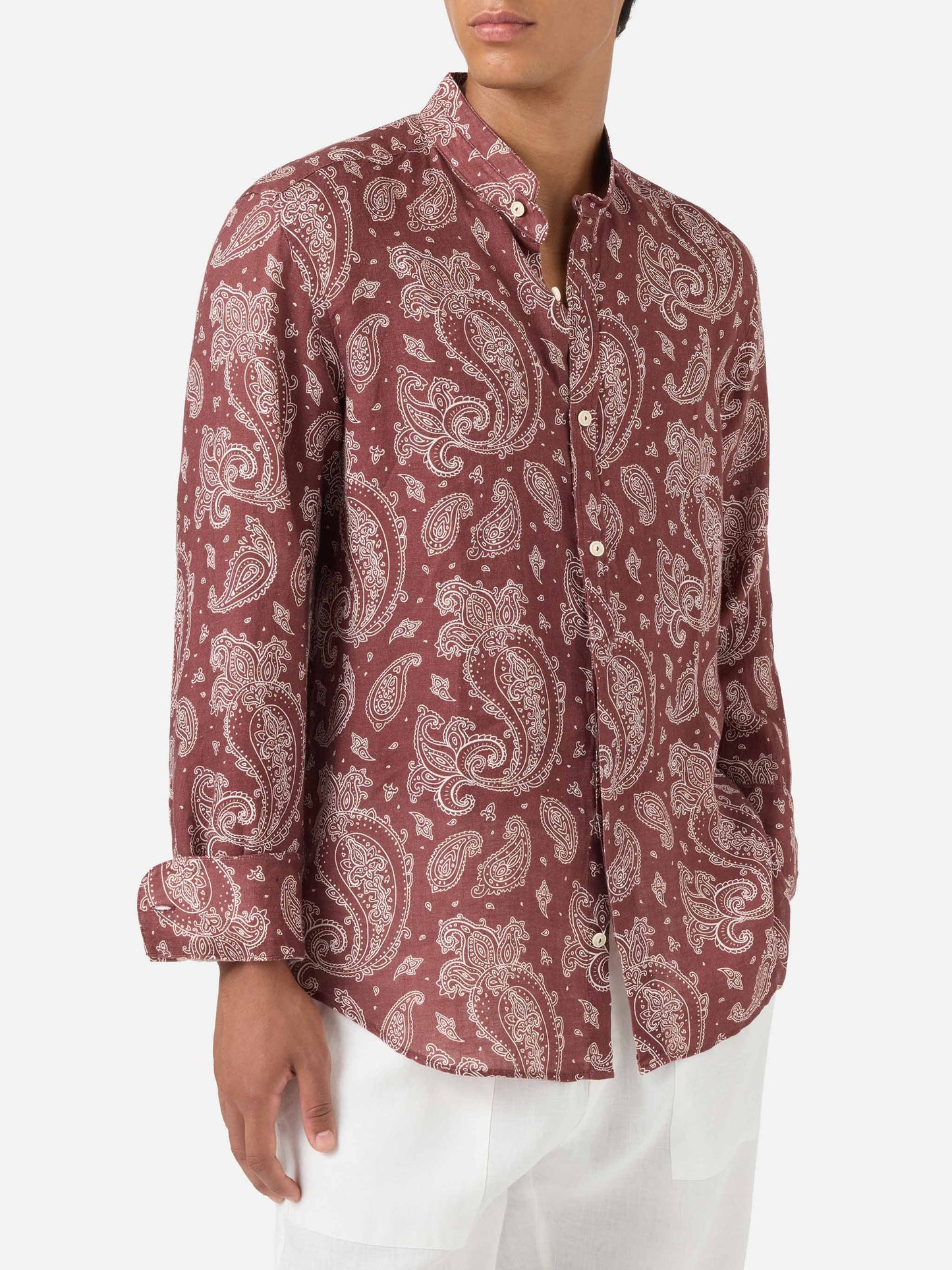 Klarke braunes Paisley-Hemd 