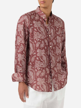 Klarke braunes Paisley-Hemd 